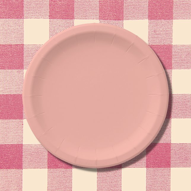 Assiettes En Carton Peachy rose couleur solide (Créateur téléchargé)