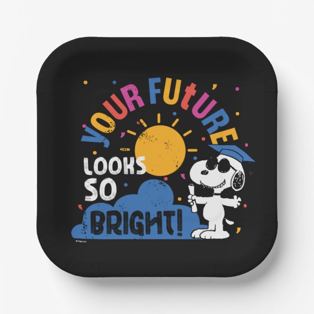 Assiettes En Carton Peanuts Snoopy Your Future Looks So Bright (Recto)