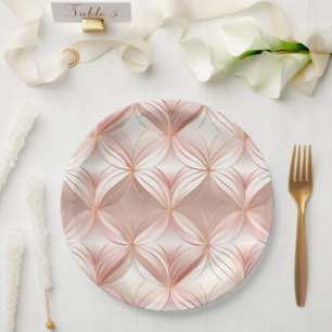 Assiettes En Carton Pearl Rose Gold