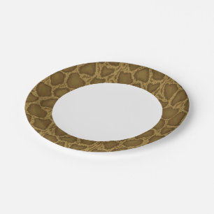 Assiettes En Carton Peau de serpent, motif reptile
