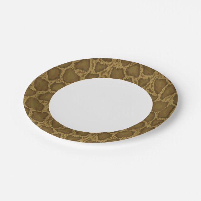 Assiettes En Carton Peau de serpent, motif reptile (Angle)
