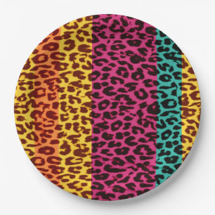 Assiettes En Carton Peau imprimée léopard couleur rétro #117