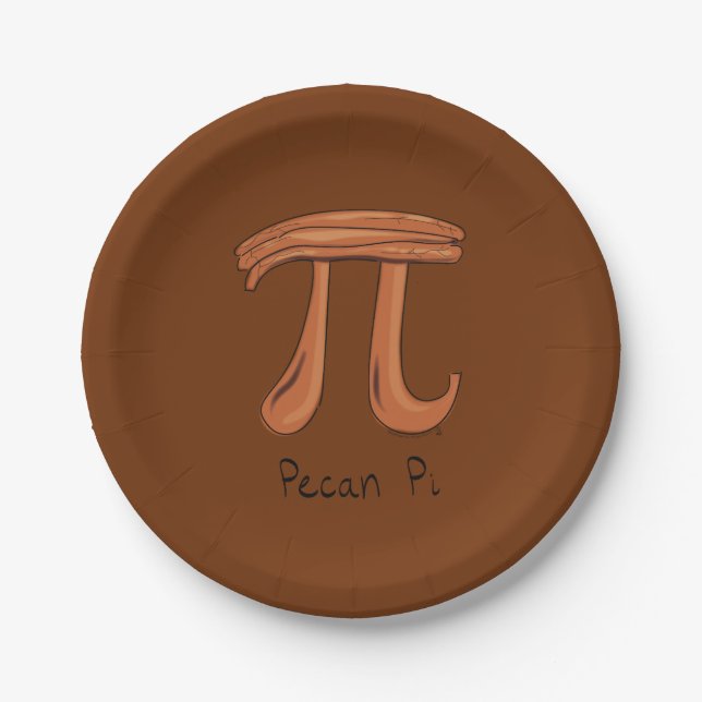Assiettes En Carton Pecan Pi Cute Math Pi Jour Plaques papier (Devant)