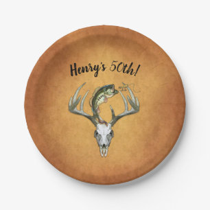 Assiettes En Carton Pêche chasse 50ème anniversaire