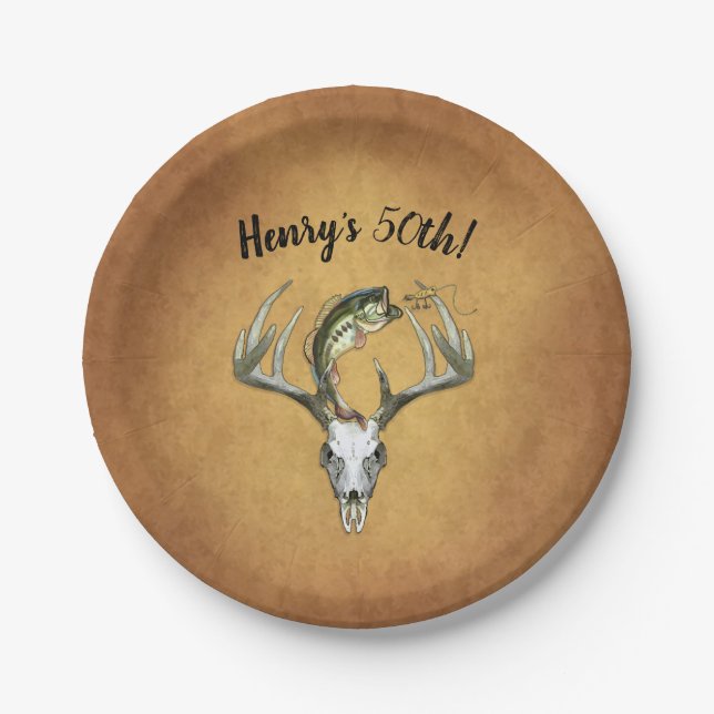 Assiettes En Carton Pêche chasse 50ème anniversaire (Devant)