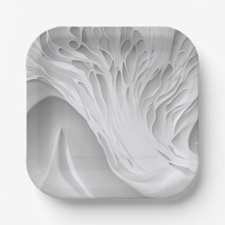 Assiettes En Carton Peigne blanche