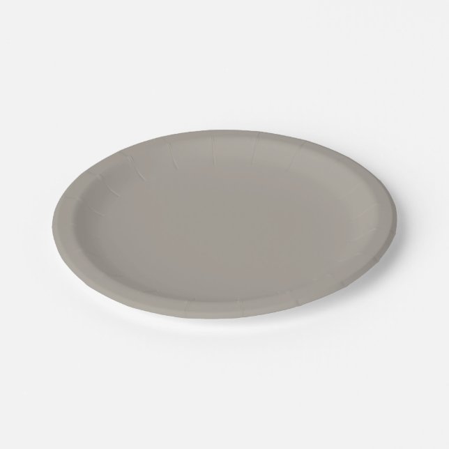 Assiettes En Carton Peigne | Gris couleur solide 3 (Angle)