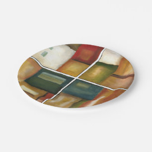 Assiettes En Carton Peinture à quatre panneaux par Jennifer Goldberger