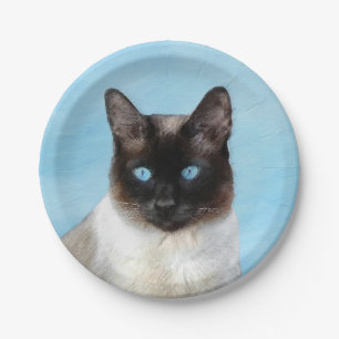 Assiettes En Carton Peinture de chats de Siamese - Cute Original Cat A