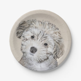 Assiettes En Carton Peinture de Chien Havanais - Cute Original Chien A