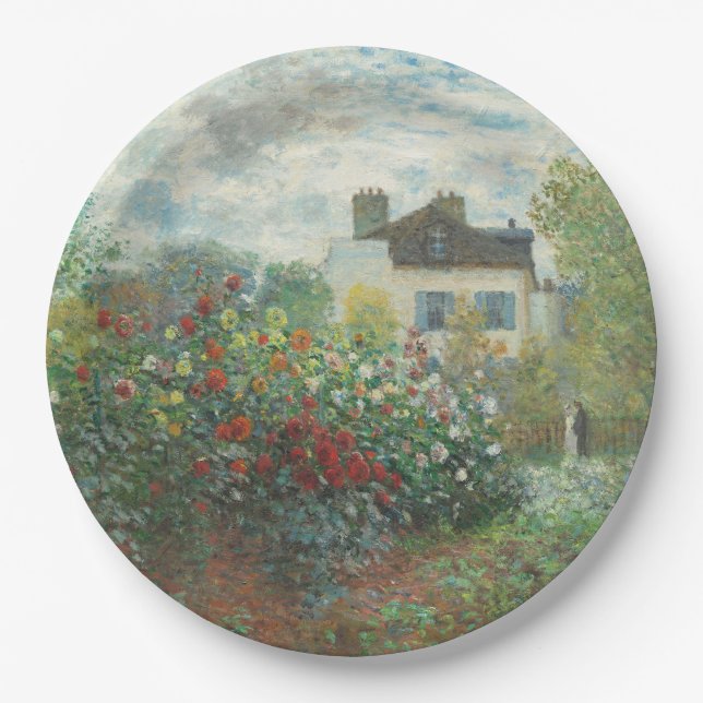 Assiettes En Carton Peinture impressionniste du jardin de l'artiste Re (Devant)