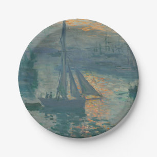 Assiettes En Carton Peinture impressionniste marine du lever de soleil