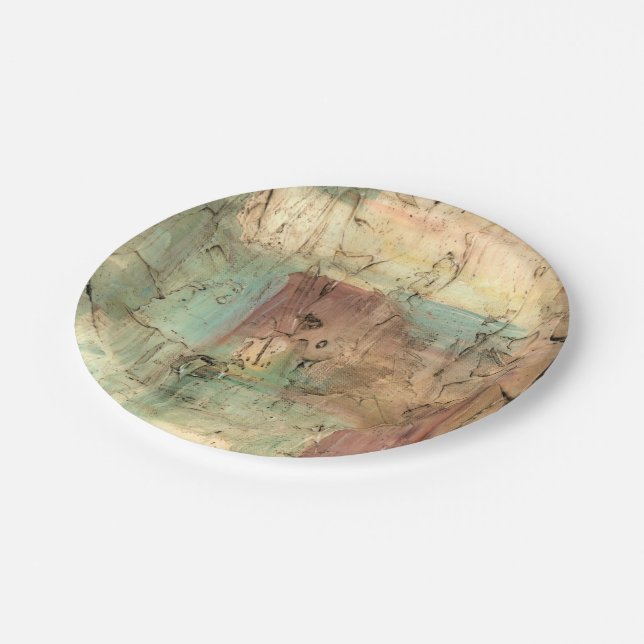 Assiettes En Carton Peinture sur la Terre avec surface fissurée (Angle)