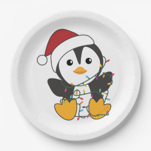 Assiettes En Carton Penguin Christmas Snow Winter Animals Penguins Adu