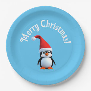 Assiettes En Carton Penguin de Noël