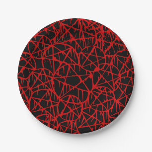 Assiettes En Carton pentagramme noir rouge qui dégouline grunge punk