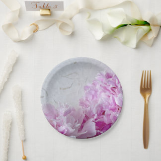 Assiettes En Carton Peoné rose avec place pour le texte