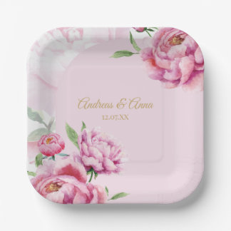 Assiettes En Carton Peony Wedding