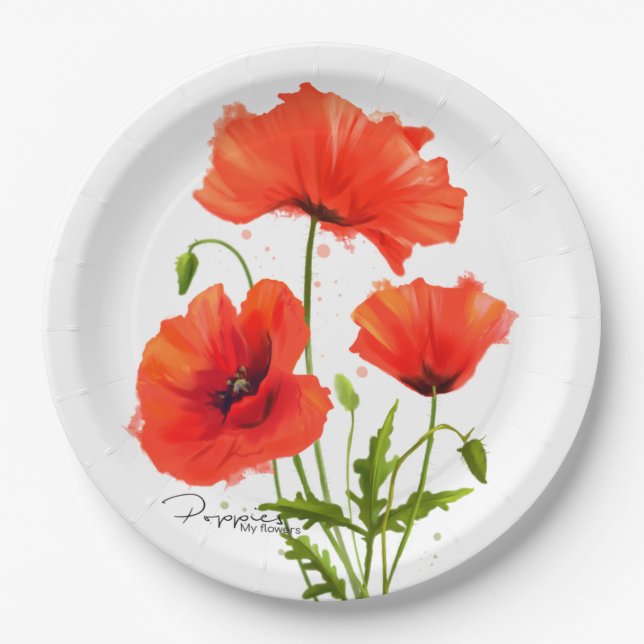 Assiettes En Carton Pépites et éclaboussures de peinture aquarelle (Devant)