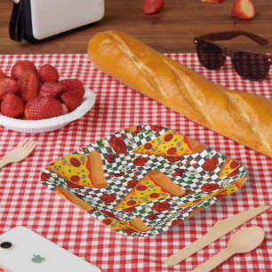 Assiettes En Carton Pepperoni chaud