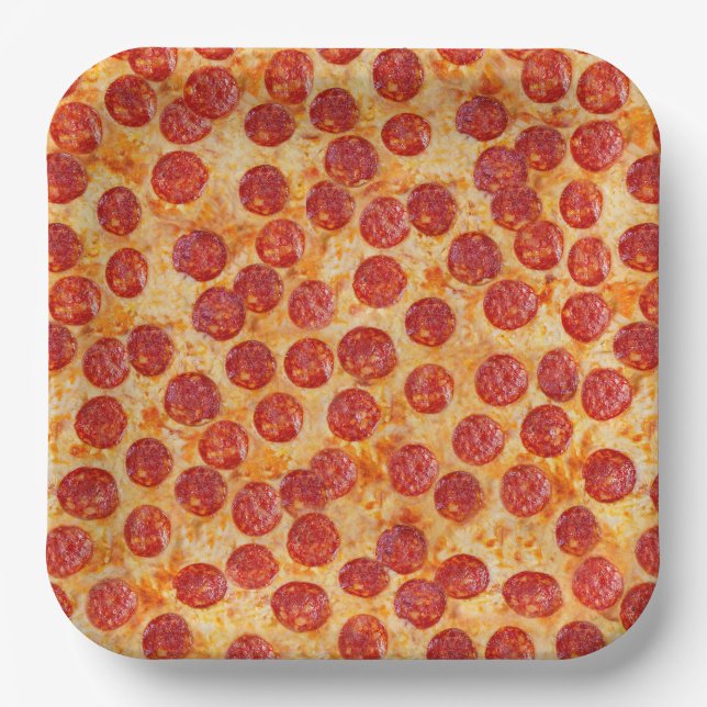 Assiettes En Carton Pepperoni Pizza (Recto)