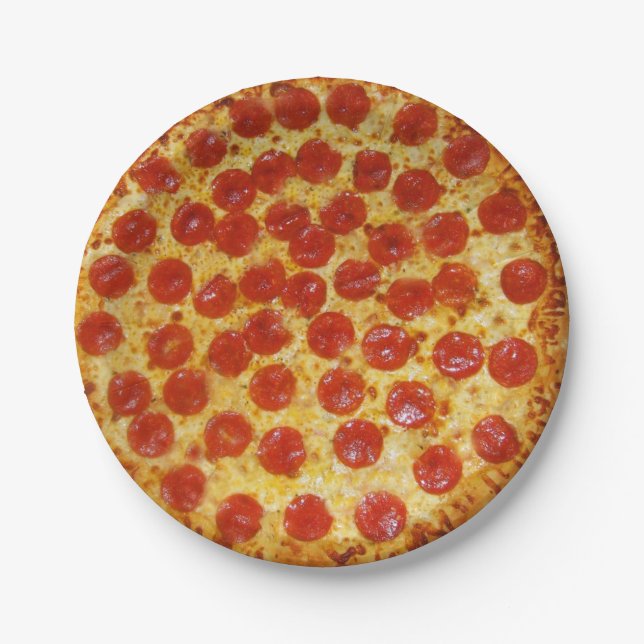 Assiettes En Carton Pepperoni Pizza (Devant)