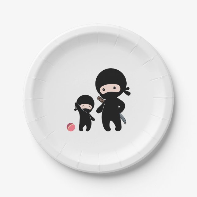 Assiettes En Carton Père et enfant Ninja (Devant)