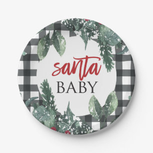 Assiettes En Carton Père Noël Baby Christmas Baby shower