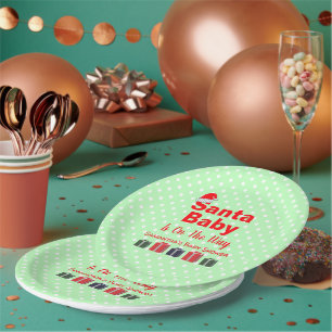 Assiettes En Carton Père Noël Baby Christmas Baby shower