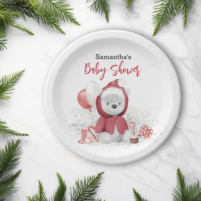 Assiettes En Carton Père Noël Baby Polar Teddy Bear Noël (Créateur téléchargé)