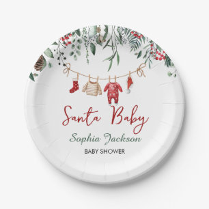 Assiettes En Carton Père Noël Baby shower Noël Vêtements de bébé hiver