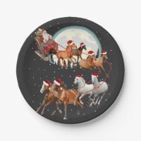 Père Noël équitation Cheval Cheval Sleigh Equestre
