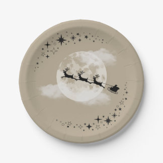 Assiettes En Carton Père Noël et les plaques de papier lune