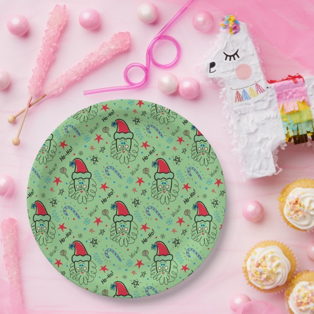 Assiettes En Carton Père Noël illustration Fouets de stockage de Noël (Fête)