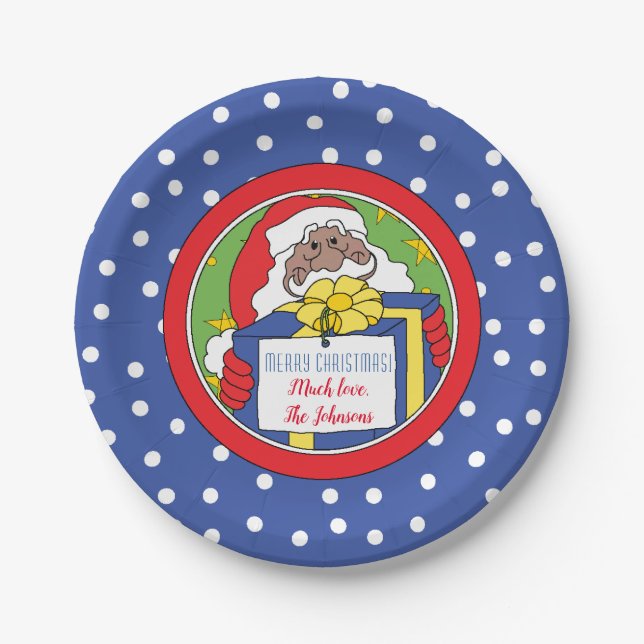 Assiettes En Carton Père Noël personnalisable de la plaque de papier d (Devant)