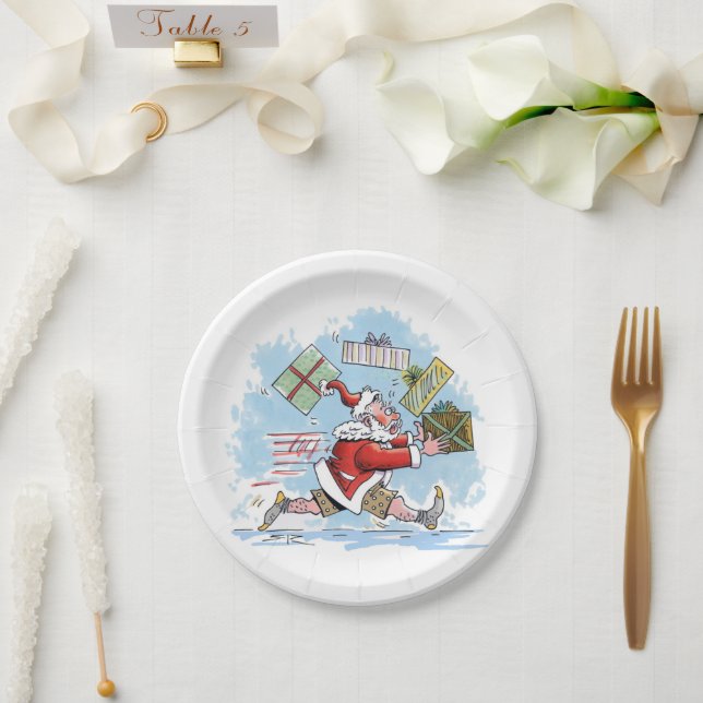 Assiettes En Carton Père Noël Plaques de papier non préparées (Mariage)