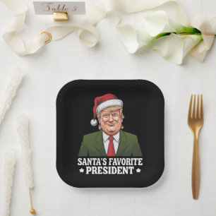 Assiettes En Carton Père Noël Président favori Funny Trump Noël