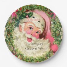 Père Noël rose vintage pour Noël