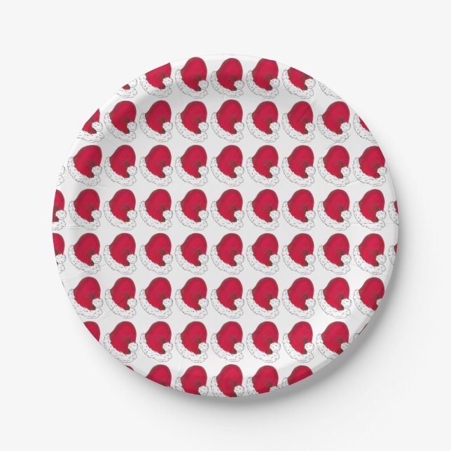 Assiettes En Carton Père Noël Secret Père Noël Casquette rouge (Devant)
