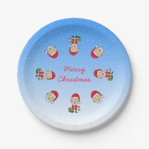 Assiettes En Carton Père Noël sonne la cloche la veille de Noël