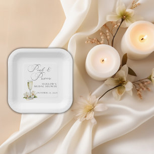 Assiettes En Carton Perles élégantes et Fête des mariées de poursuites