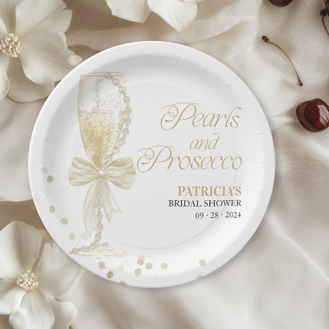 Assiettes En Carton Perles et Prosecco pour Enterrement de Vie de Jeun (Créateur téléchargé)