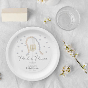 Assiettes En Carton Perles & Prosecco - douche nuptiale