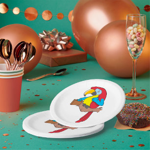 Assiettes En Carton Perroquet Avec Porte-Mousse
