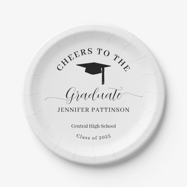 Assiettes En Carton Personalized Cheers Graduate Graduation (Devant)