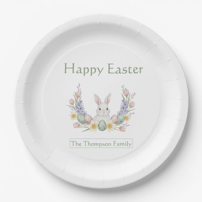 Assiettes En Carton Personalized Easter Party Plates (Devant)