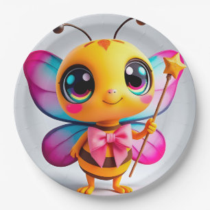 Assiettes En Carton Personnage de fée abeille de dessin animé adorable