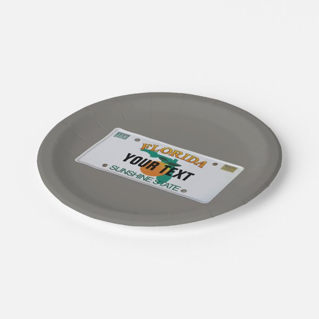 Assiettes En Carton (Personnalisable) Plaque de licence Floride (Angle)