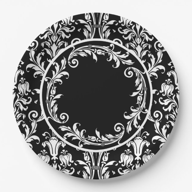 Assiettes En Carton Personnalisation des fraises florales de Damas noi (Devant)