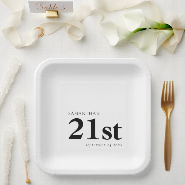 Assiettes En Carton Personnalisation moderne N'importe quelle couleur  (Mariage)